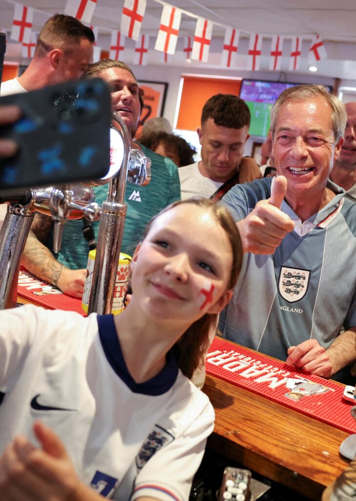 Farage pub visit plays the "sound bloke" card for younger Britons