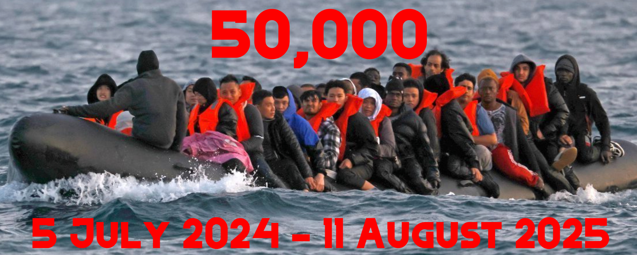 The Home Office announced that their had been 50,000 small boat arrivals across the Channel between the election of the Labour Government on 5th July 2024 and 11th August 2025. Oh yes, it's all under control.