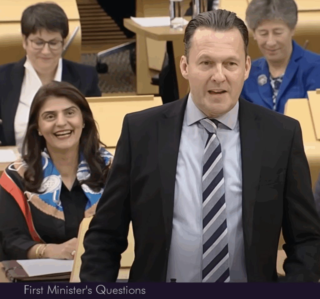 Who is Russell Findlay? Quick answer: an MSP even less generally recognised than John Swinney, the leader of the Scottish Conservatives (membership 7 plus Russell's labrador.)