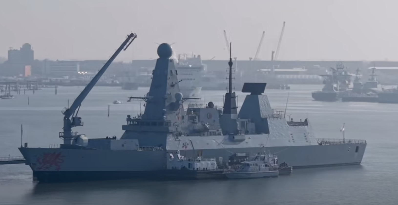 HMS Dragon stuck in port in Portsmouth