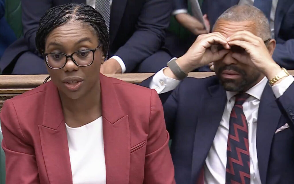 James Cleverly seems to be looking for the Defence Secretary...